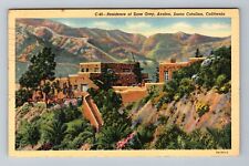 Santa Catalina CA-California Residence Zane Grey Avalon c1947 Vintage Postcard picture
