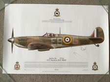 RAF Signed Squadron Print - Spitfire MK2a - signed by Parky Parkinson ( ex BBMF) picture