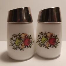 Vintage Starline Milk Glass Salt & Pepper Shakers, Spice Of Life Pattern EUC picture