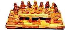 Large Full Set Nativity Modern W/12 Pieces Made By Olivewood In Bethlehem picture