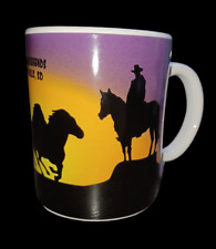 Cowboys and Horses at Sunset Ceramic Coffee Mug Western picture