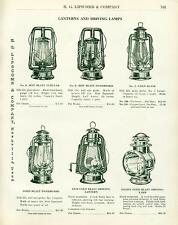 Catalog Page Ad Lanterns & Driving Lamps Hot Blast HG Lipscomb Nashville 1913 picture