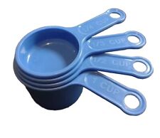 Vintage Rubbermaid Blue Kitchen Measuring Cups Set of 4 - 1/4, 1/3, 1/2 & 1 Cup picture