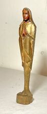 antique hand carved gold leaf wood religious Virgin Mary statue sculpture picture
