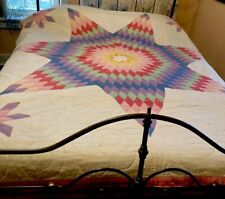 Vintage Handmade Lone Star Quilt Twin/Throw 68” 81” picture