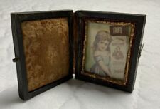 Vintage Antique Victorian Trade Card Ephemera Framed, Union Case, Small, Girl picture
