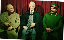 Yalta Conference Churchill - FDR - Stalin Wax Museum Miami Florida Postcard picture
