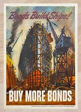1943 Bonds Build Ships BUY MORE BONDS Poster George Picken Abbott Laboratories picture