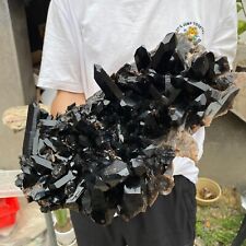 18.3lb Natural Black Smoky Quartz Crystal Cluster Raw Mineral Specimen picture
