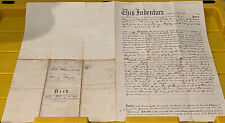 c.1866 Queens New York NY Indenture Deed Red Seal Revenue Stamp Property RARE picture