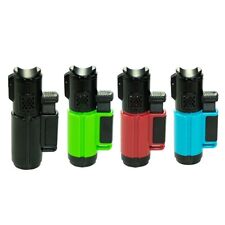 4 PACK Triple Jet Torch Lighter Adjustable Flame W/ Cigar Puncher Cap Hold Solid picture