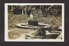 Osage Iowa IA 1912 RPPC Man Standing in Spring Park Well, Wanna Take a Drink? picture