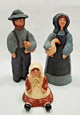 Vintage Doris C. Williams Amish Resin Figurines Man, Woman, & Child picture