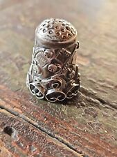 Vtg Taxco Mexico 925 Sterling Silver Thimble w/ Filigree Design 4.77g picture
