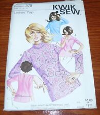 Vintage Kwik Sew Pattern #378 Ladies Womens Tops Shirts Sizes 12-14-16 Uncut picture