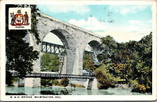 Vtg 1920s B & O Bridge Baltimore & Ohio Railroad Wilmington Delaware DE Postcard picture