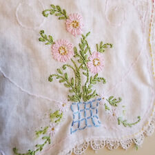 Vtg Sm. Stitched Pink Daisy Flower  15