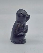 Antique Bronze Bear or Dog Painted Black Figurine 2.5 In Tall picture