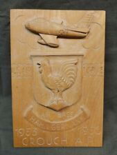 Old Vintage 50s Hand Carved USAF US Air Force Military Plaque Hahn Germany Base picture