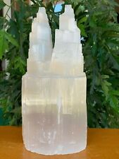 Large or Extra Large Double Twin Tower Selenite Skyscraper Lamp, 10 to 16