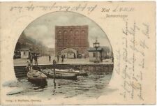 Kiel Germany ~ Damenstrasse ~ boats ~ 1901 UDB hand colored postcard picture