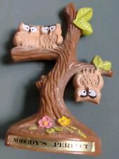 Vintage Owl Tree Nobody's Perfect Trophy Upside Down #581 Hong Kong J. S. NY picture