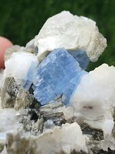 Alkali Blue Beryl Crystal With Muscovite Mica And Albite  picture