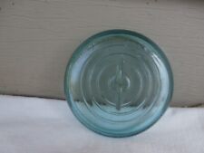 Antique Vintage Ball Glass Blue Transparent Aqua Wide Mouth Fruit Jar Lid picture