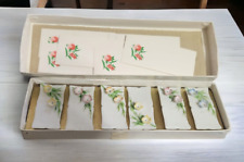 Royal Adderley Place Name Card Holders Floral Bone China England 6 Vintage picture