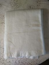 Vintage Acrylic Waffle Weave Thermal Blanket 91 x 74 Cream Ivory Chatham USA picture