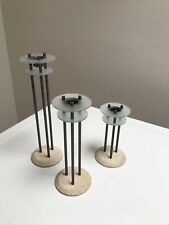 Set of 3 Postmodern Milano Series Marble Acrylic Tiered Candle Stick Holders picture