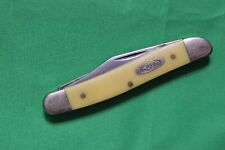 Case XX 32087 CV Pocket Knife Dated 2011 - Yellow Synthetic Handle-Plain Blades picture