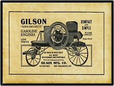 1910 Gilson Gas Power Engines New Metal Sign: Port Washington, Wisconsin picture