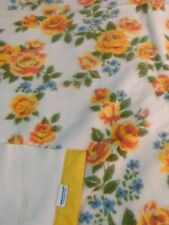 Mid Century Vintage Esmond Yellow Rose Elegant Blanket Full Queen 72