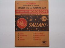 Vintage  1960's  Zodiac Booklet   Scorpio Horoscope  For 1962  By Sallah picture