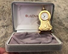 1988 Vintage Bulova Miniature Clock Collection - Brass Acorn Desk - Model B0507 picture