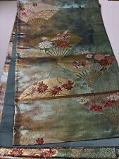 Japanese kimono  FUKURO  obi  SILK100% .gold sky blue. picture