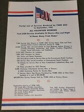 WWII USO List of Services Dated 1943 picture