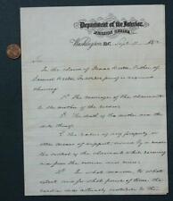 1872 Minnesota Politician James H. Baker signed document Dakota Indians Hanging- picture