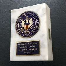 Vintage  Georgetown University Official Seal Fine Marble Base Paperweight picture