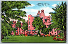 Vintage Postcard HI Honolulu Royal Hawaiian Hotel Tropical Gardens picture