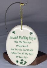 An Irish Wedding Prayer Celtic Shamrock Hanging Ornament Cross Liffey Artifacts picture