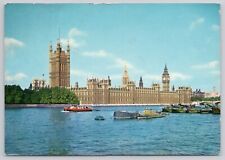 Postcard House of parliament and the river, Thames, London, England picture
