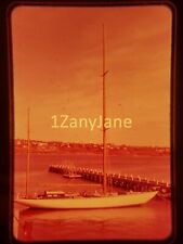 XXPL18 Vintage 35MM SLIDE Photo SAILBOAT TIED TO DOCK picture