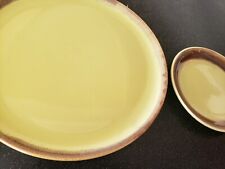  BAUER CHARTREUSE MISSION MODERNE PLATE  BROCK CALIFORNIA  RUSTIC MID CENTURY picture