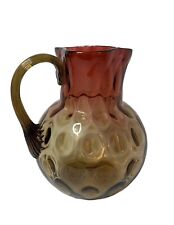 Antique Hobbs Amberina  Ruby Inverted Thumbprint Pitcher late 1800’s picture