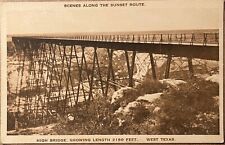 Langtry Texas Old Pecos Railroad High Bridge Antique Postcard c1910 picture