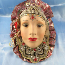 Beautiful Bejeweled Princess Lady Face Wall Hanging Decor Porcelain Mask Stones picture