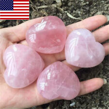 Natural Pink Rose Quartz Crystal Carved Heart Shaped Healing Love Gemstone USA picture