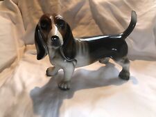 Porcelain Hound Dog ArtMark Portugal Vintage Brown Black 8” picture